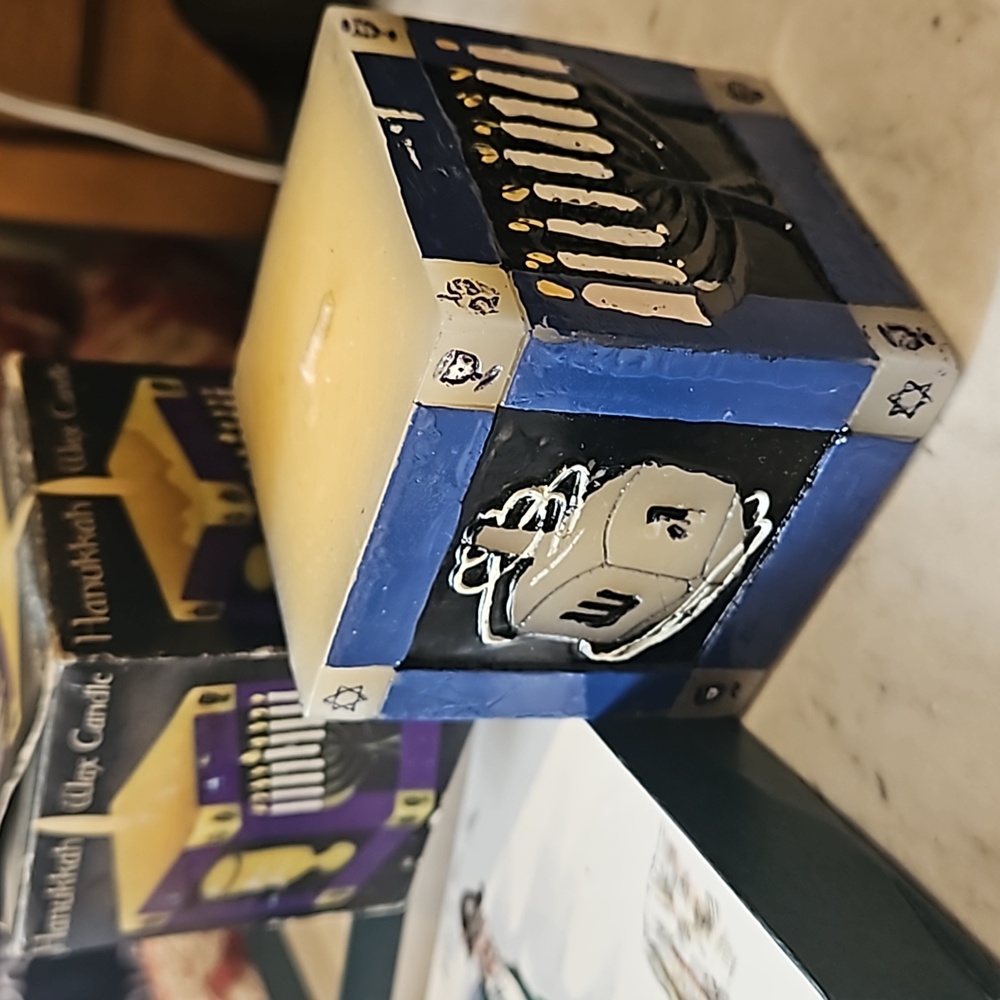 FREE NIB new old stock vtg Hanukkah wax candle